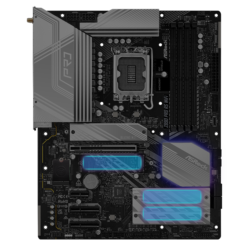 スポーツ 121577 ASRock Z890 Pro RS WiFi LGA 1851 ATX Motherboard - Newegg.com